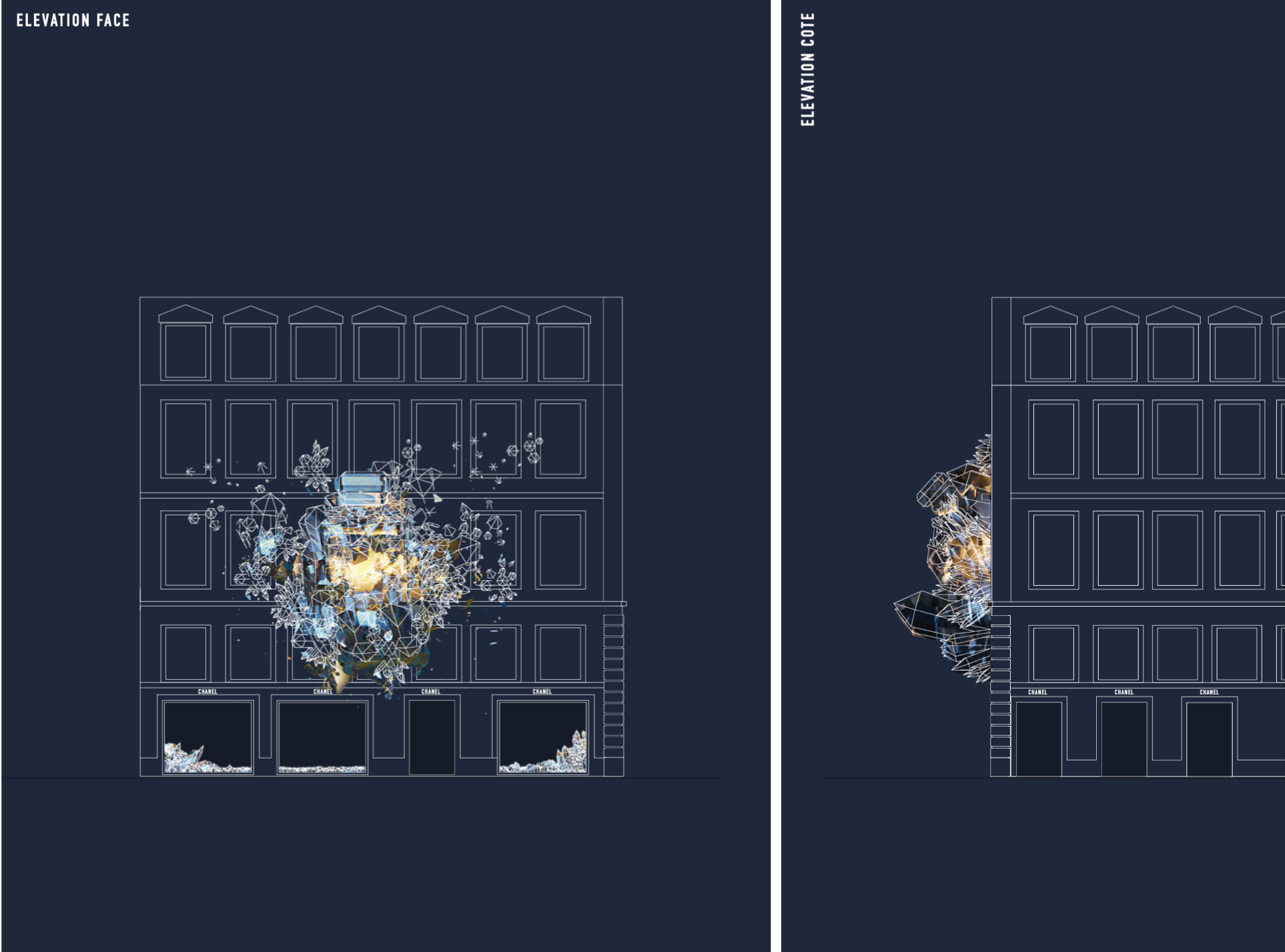 Géométraux de face et côté