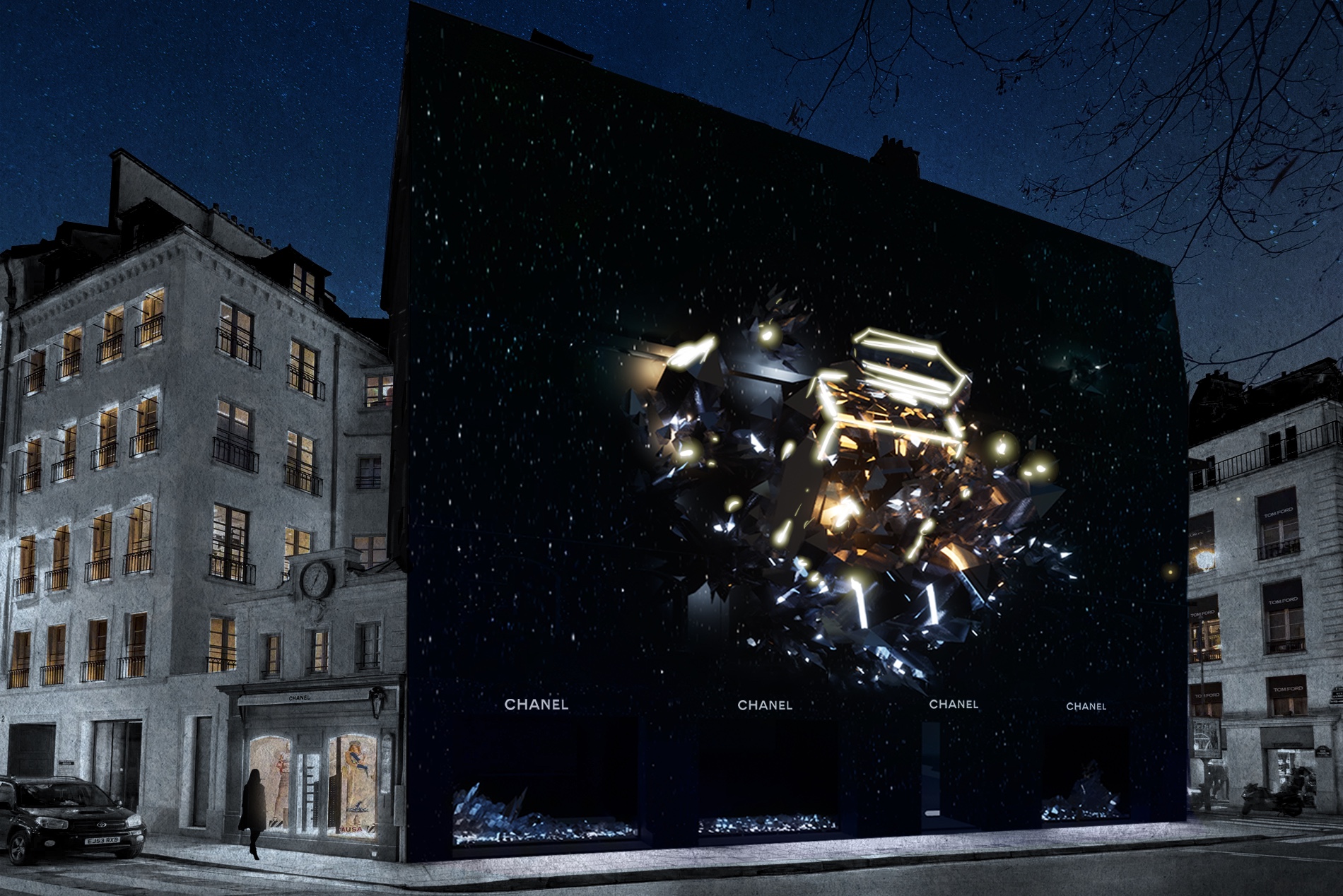 Scénographie de la façade