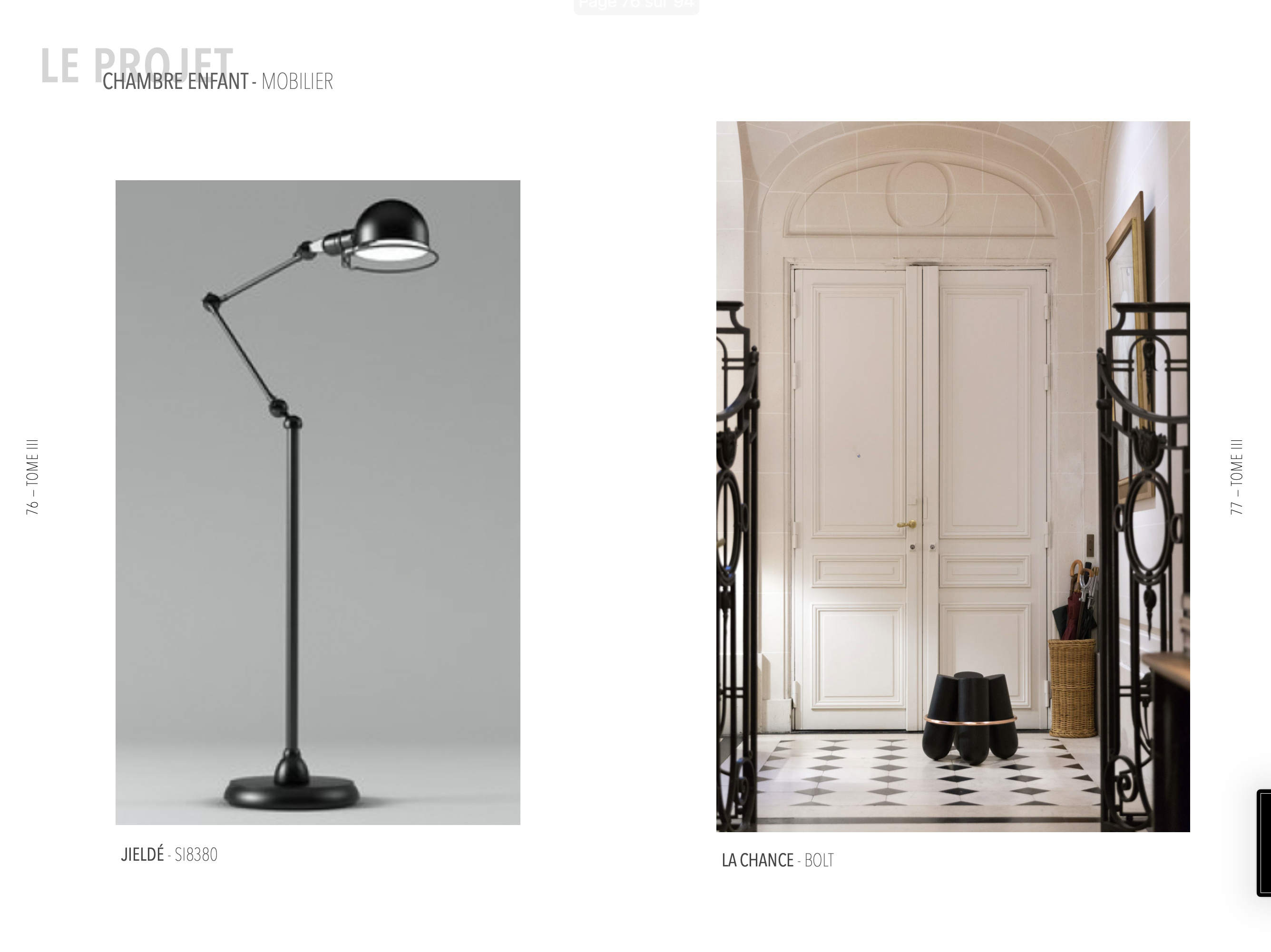 Description du mobilier de la chambre d'enfants