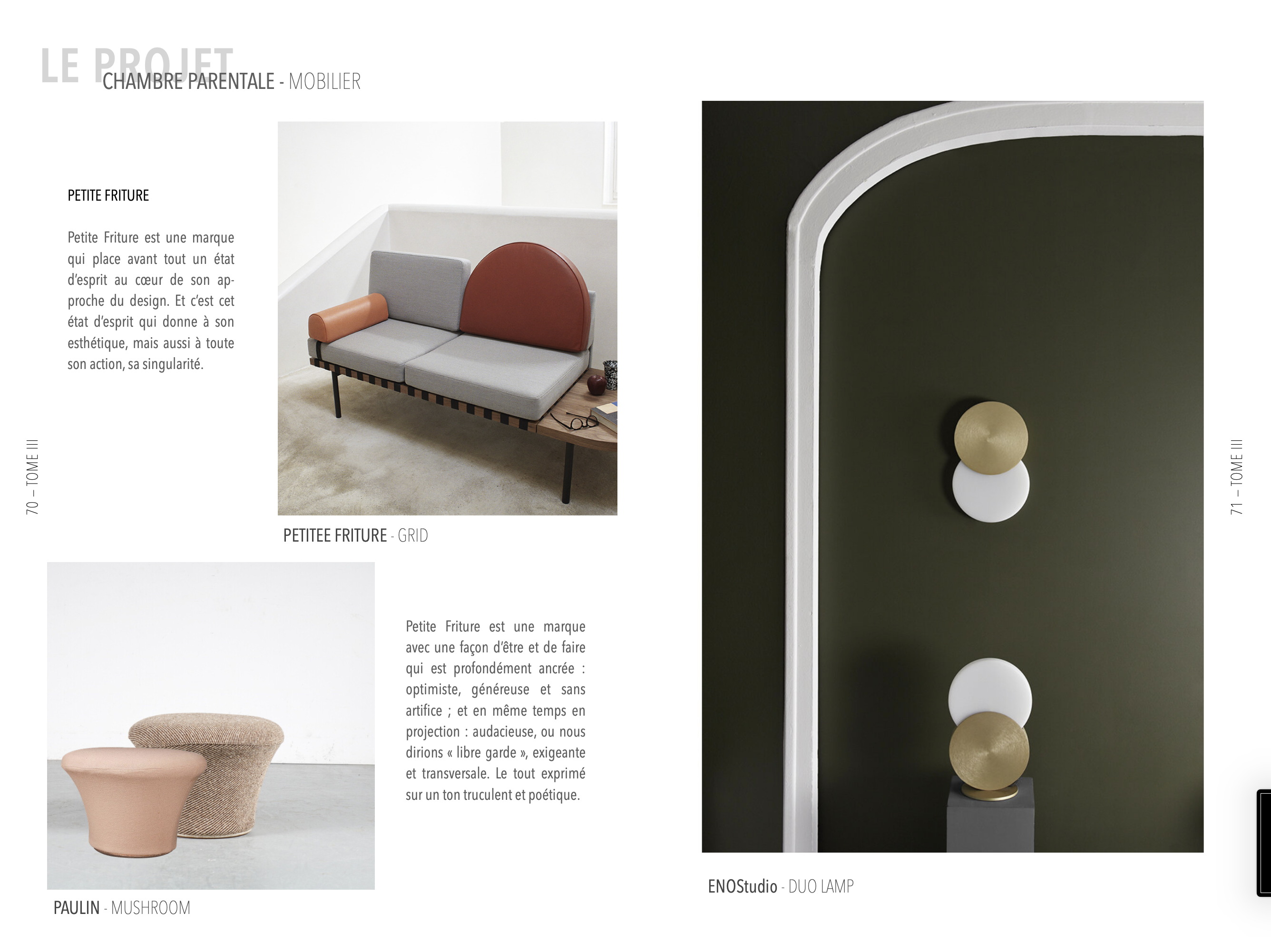 Description du mobilier de la suite parentale