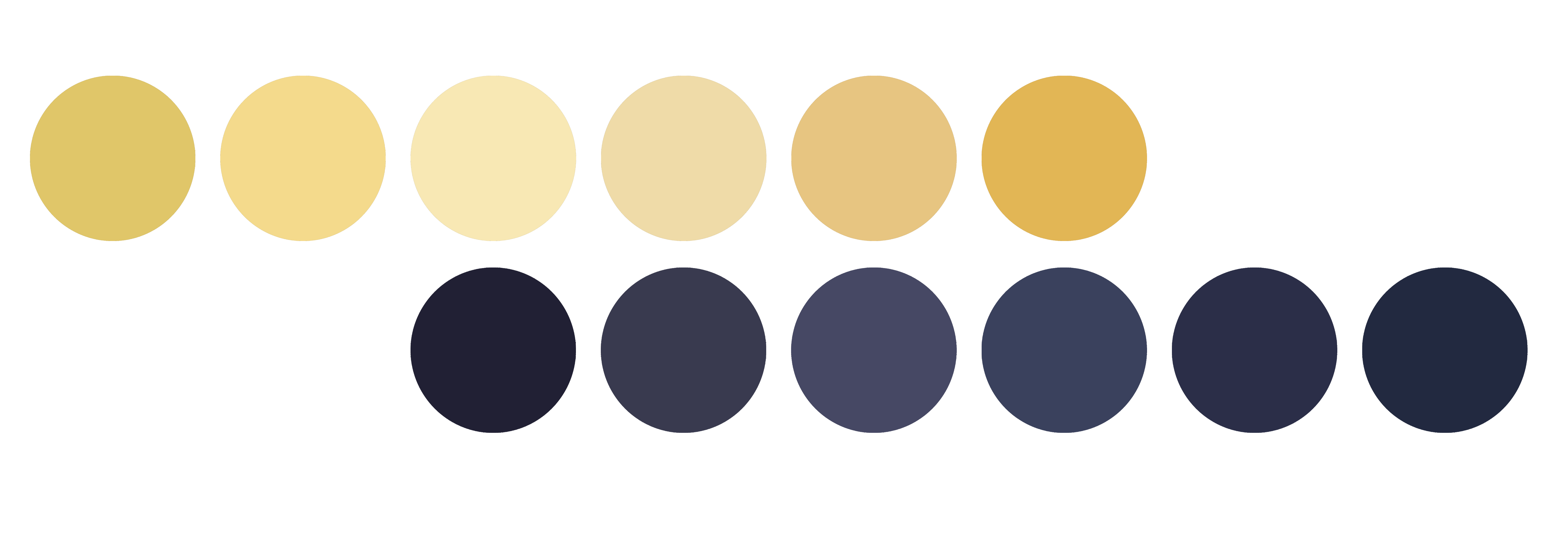 Nuancier des couleurs utilisées dans le projet